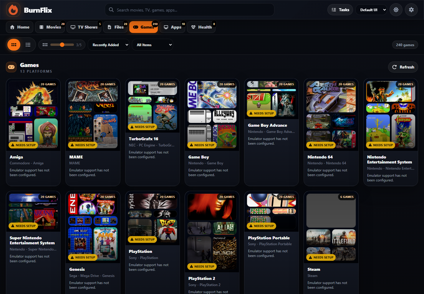 BurnFlix Games page